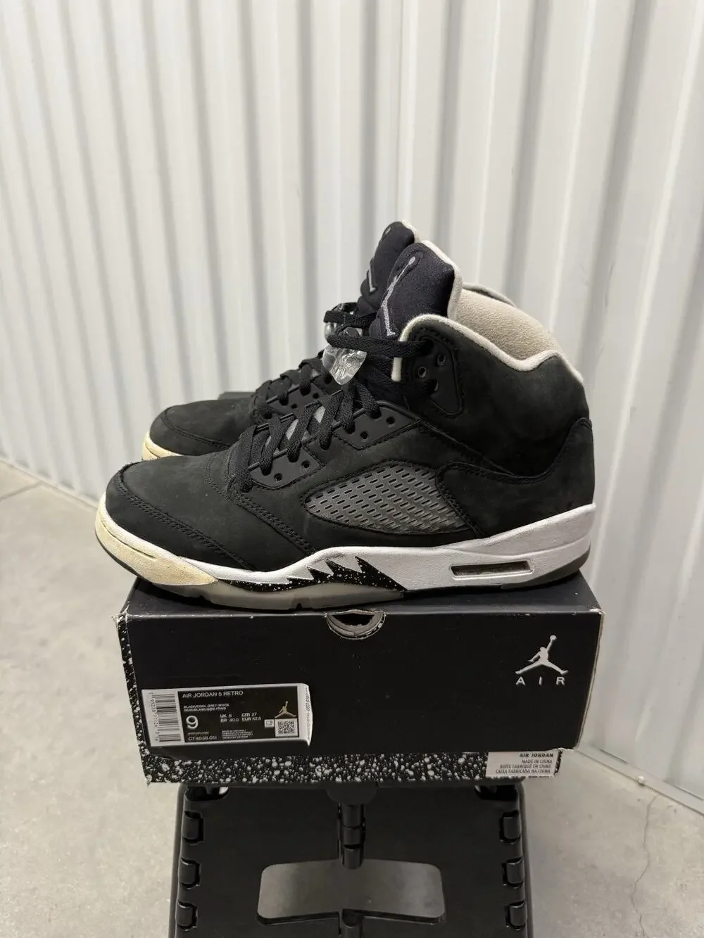 Nike Air Jordan 5 Oreo Black White Size 9 Men's - CT4838-011